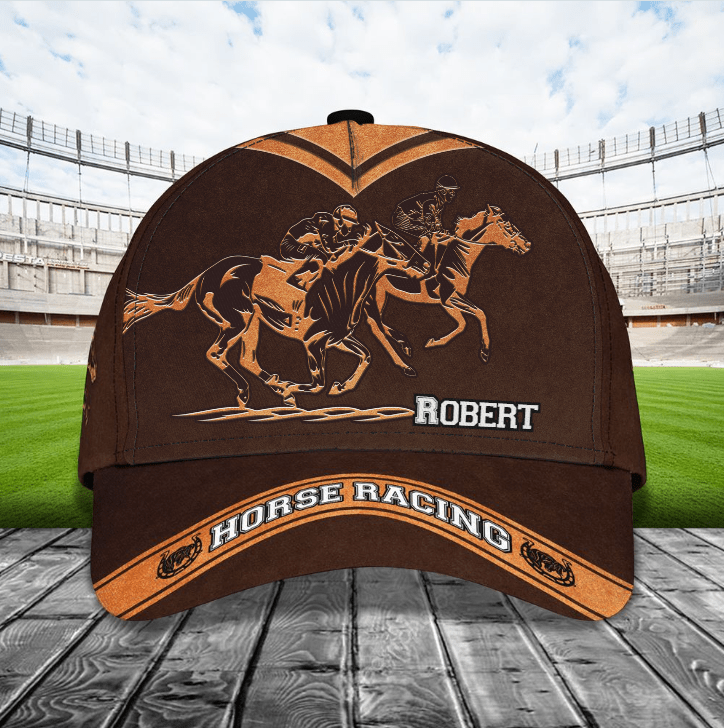 Personalized Horse Racing Classic Cap, Custom Name Hat for Men Women Trucker Hats Custom Hats Gifts For Men & Women