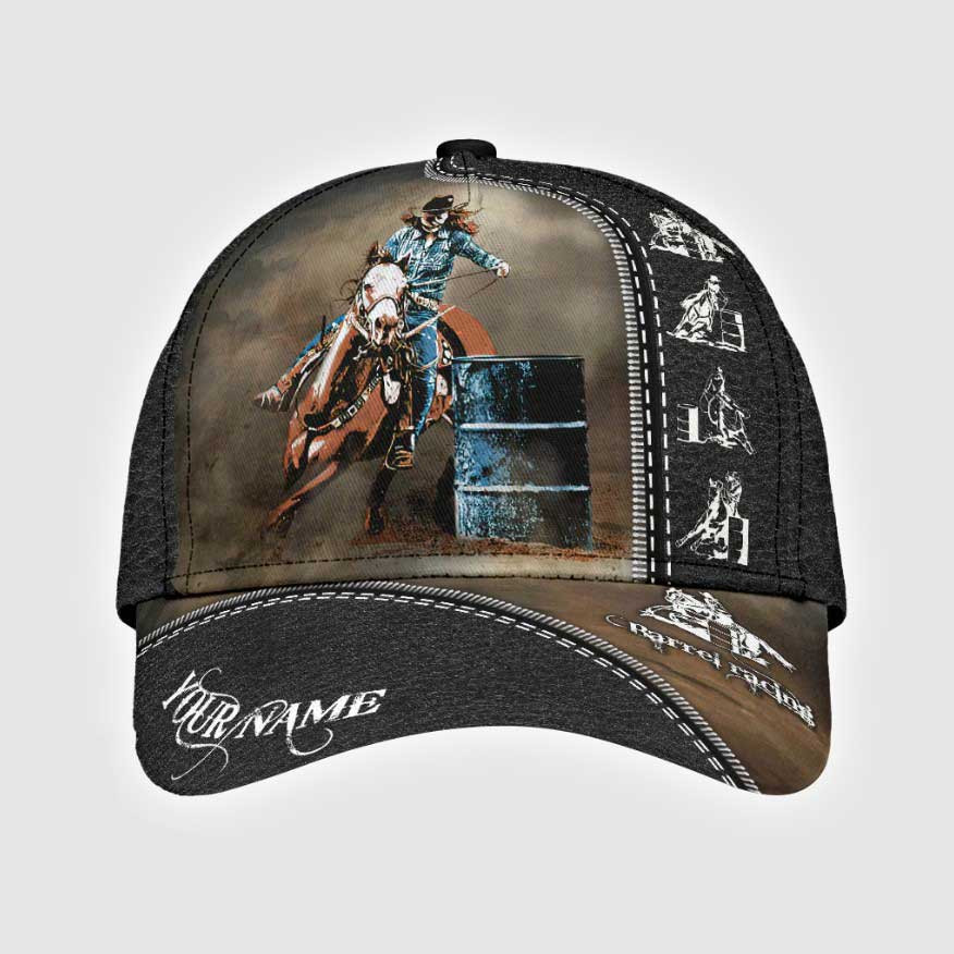 Personalized Horse Riding Rodeo Classic Cap for Men, Women, Custom Name Rodeo Lovers Hat Trucker Hats Custom Hats Gifts For Men & Women