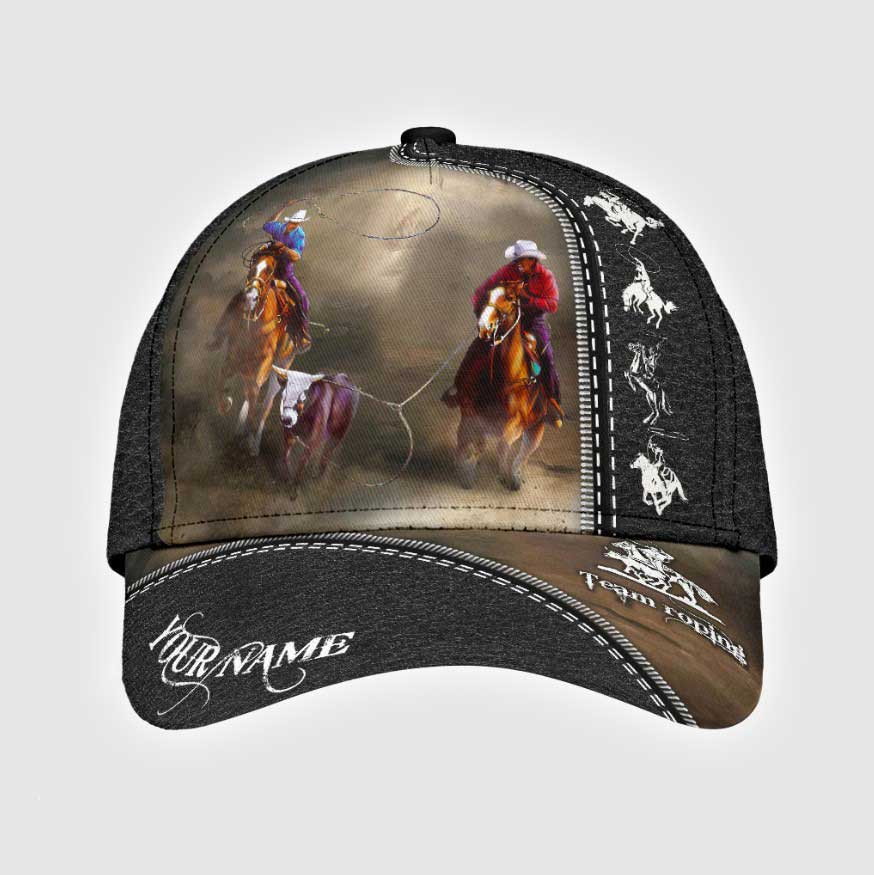 Personalized Horse Riding Rodeo Classic Cap for Men, Women, Custom Name Rodeo Lovers Hat Trucker Hats Custom Hats Gifts For Men & Women