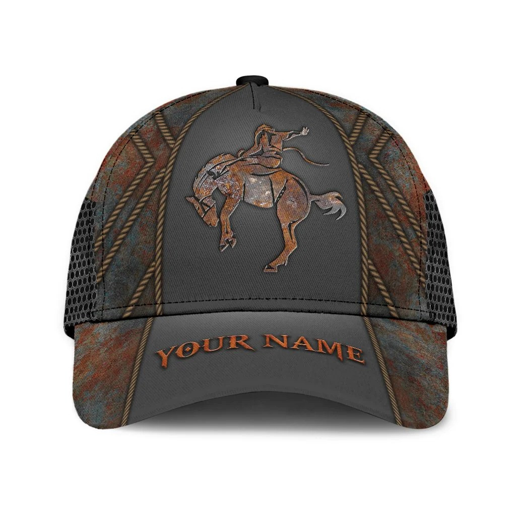 Personalized Horse Riding Rodeo Classic Cap for Men, Women, Custom Name Rodeo Lovers Hat Trucker Hats Custom Hats Gifts For Men & Women