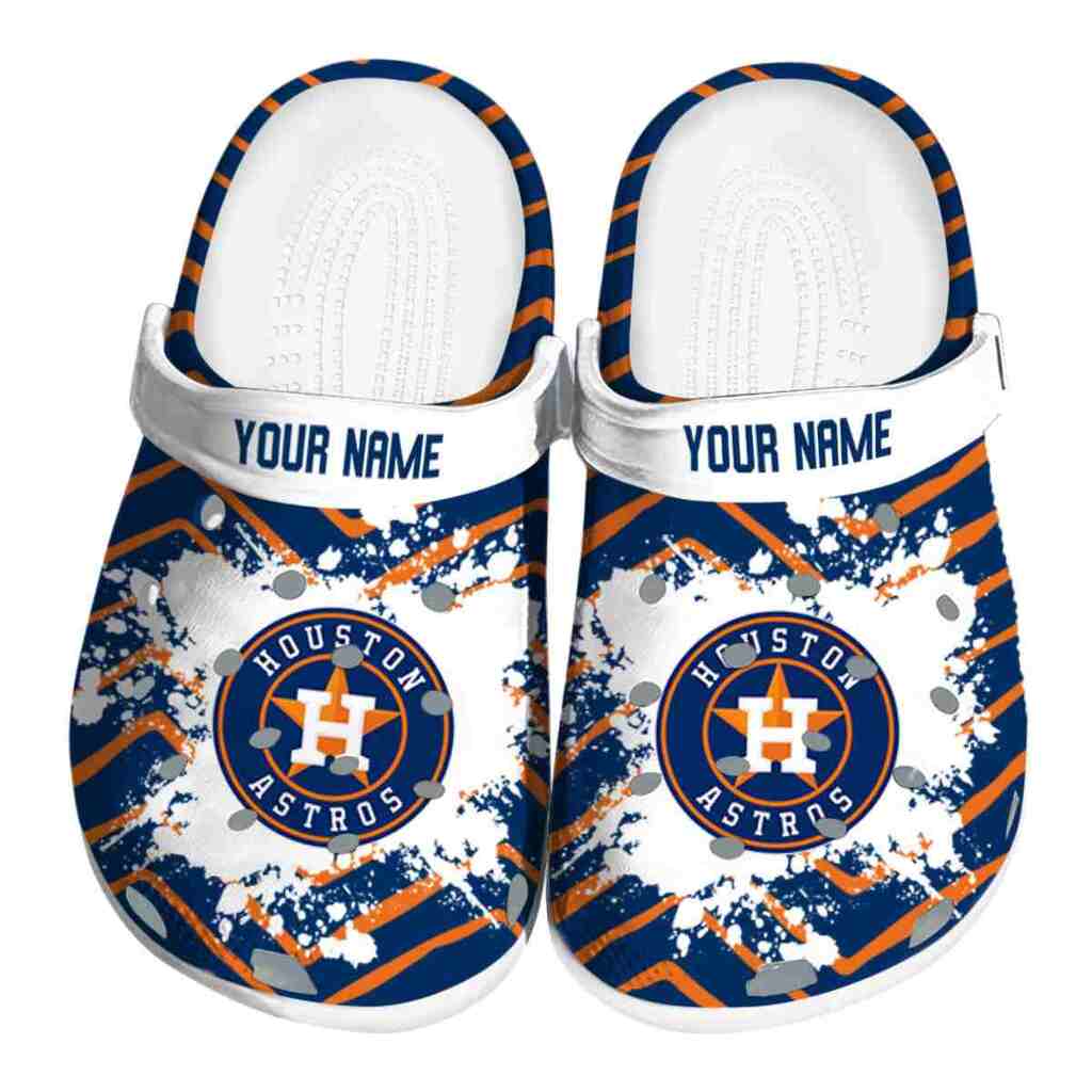 Personalized Houston Astros Zigzag Paint Burst ClogTVC1801147