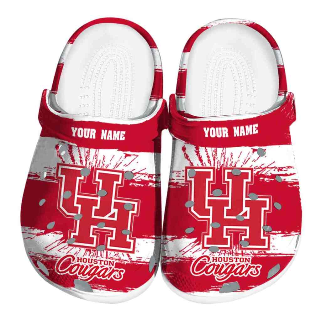 Personalized Houston Cougars Paint Splatter Graphics ClogTVC1801721