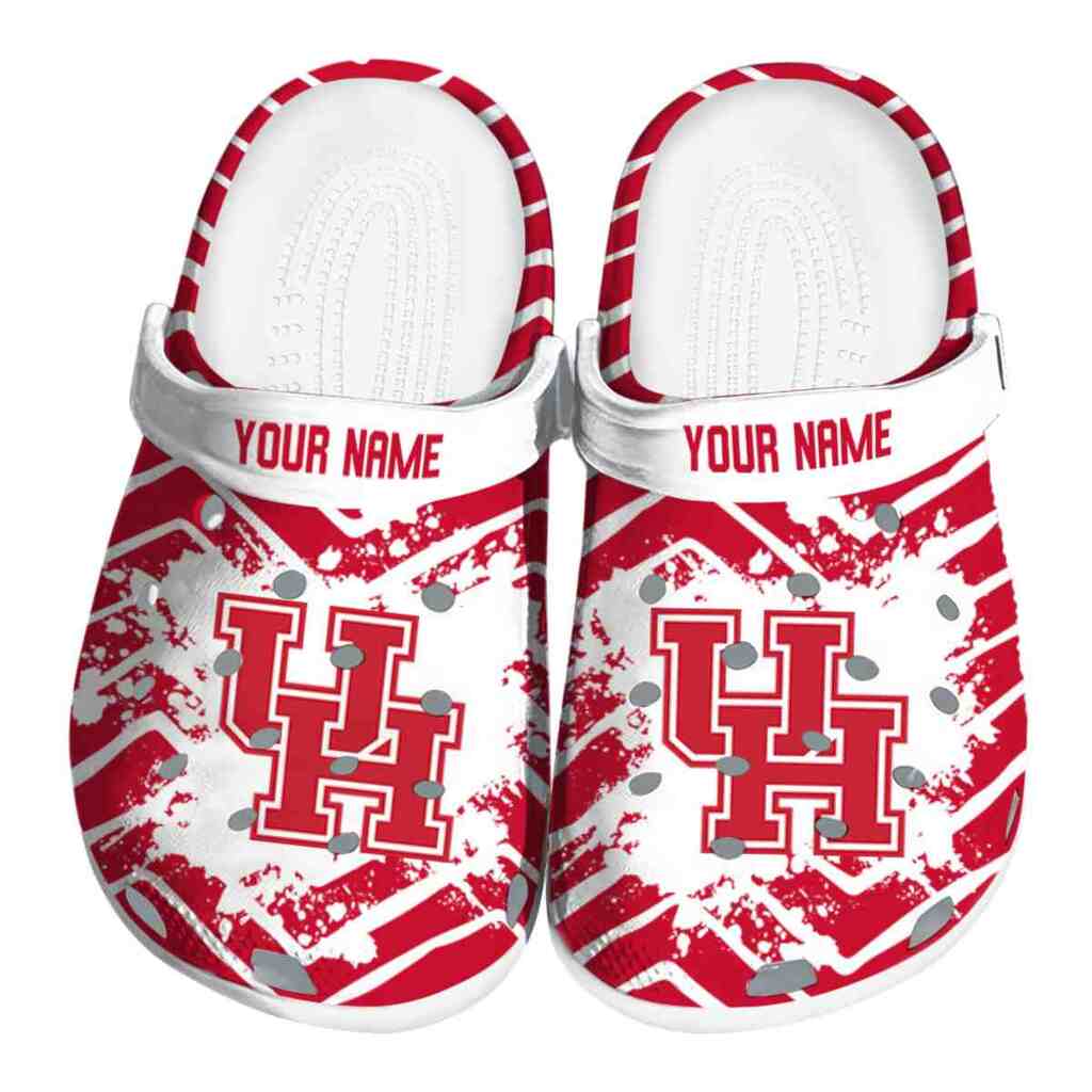 Personalized Houston Cougars Zigzag Paint Burst ClogTVC1801781