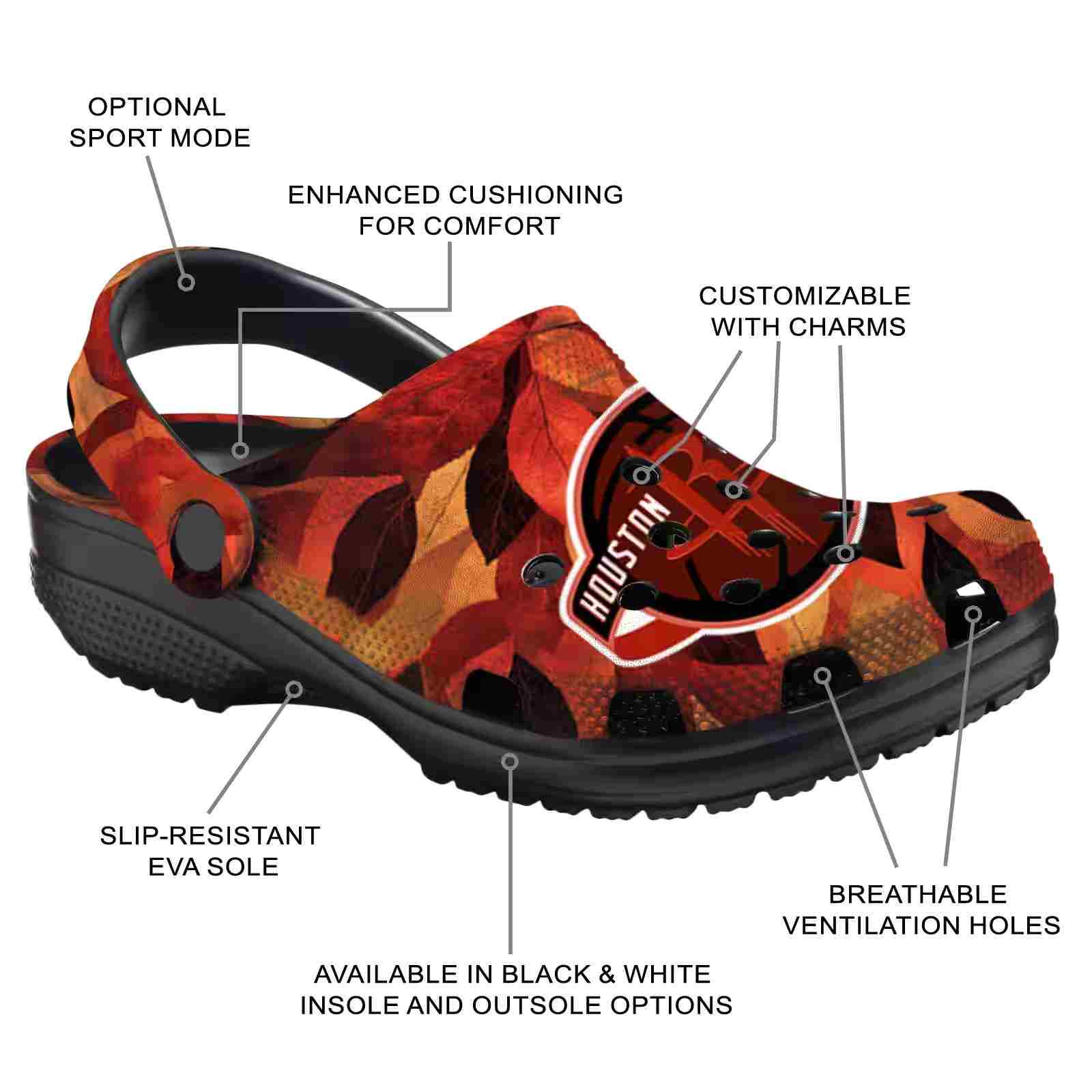 Personalized Houston Rockets Autumn Leaves ClogTVC1801684 - Image 5