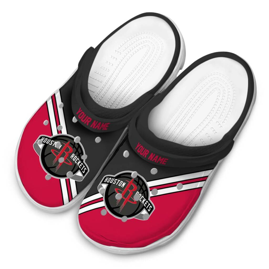 Personalized Houston Rockets Striped Accents ClogTVC1801693 - Image 4