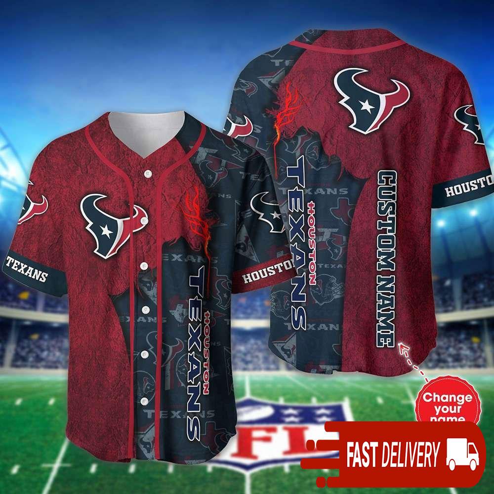 Personalized Houston Texans Baseball Jersey Shirt NLF Gifts For Fans