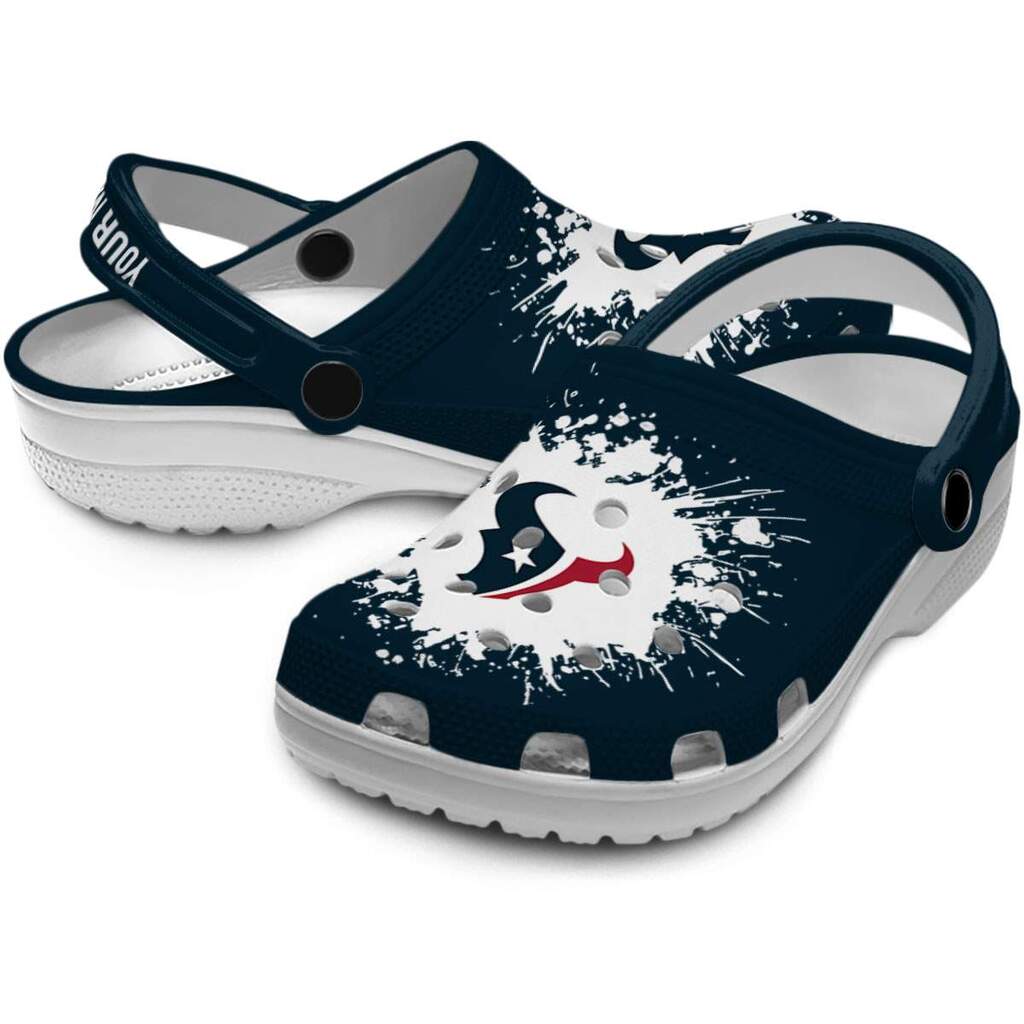 Personalized Houston Texans Splatter Background ClogTVC1801996 - Image 3