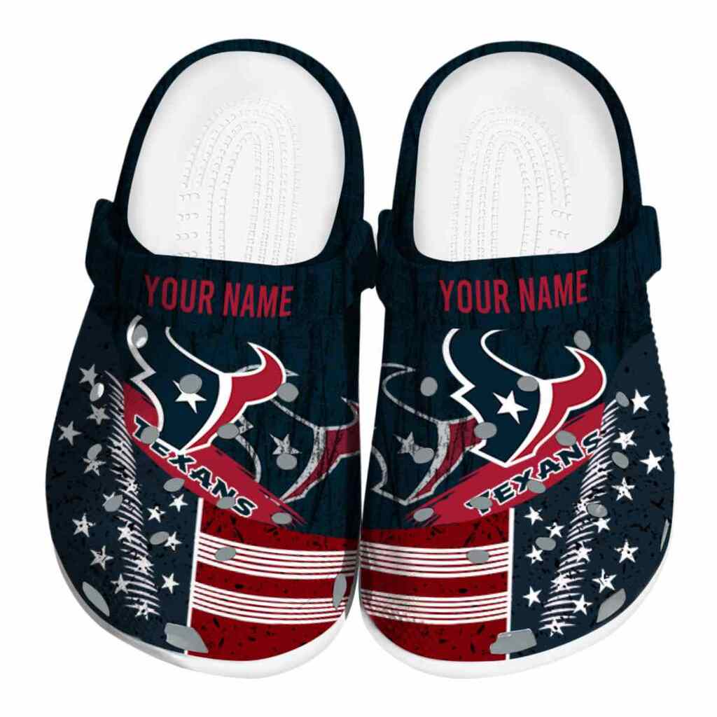Personalized Houston Texans Star-Spangled Side Pattern ClogTVC1801996