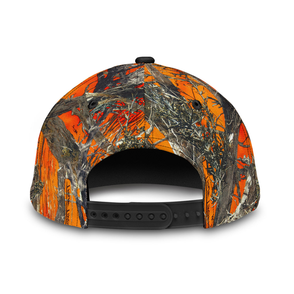 Personalized Hunting Dad To My Son Baseball Cap Orange Camo Pattern Classic Hunting Dad Cap Trucker Hats Custom Hats Gifts For Men & Women