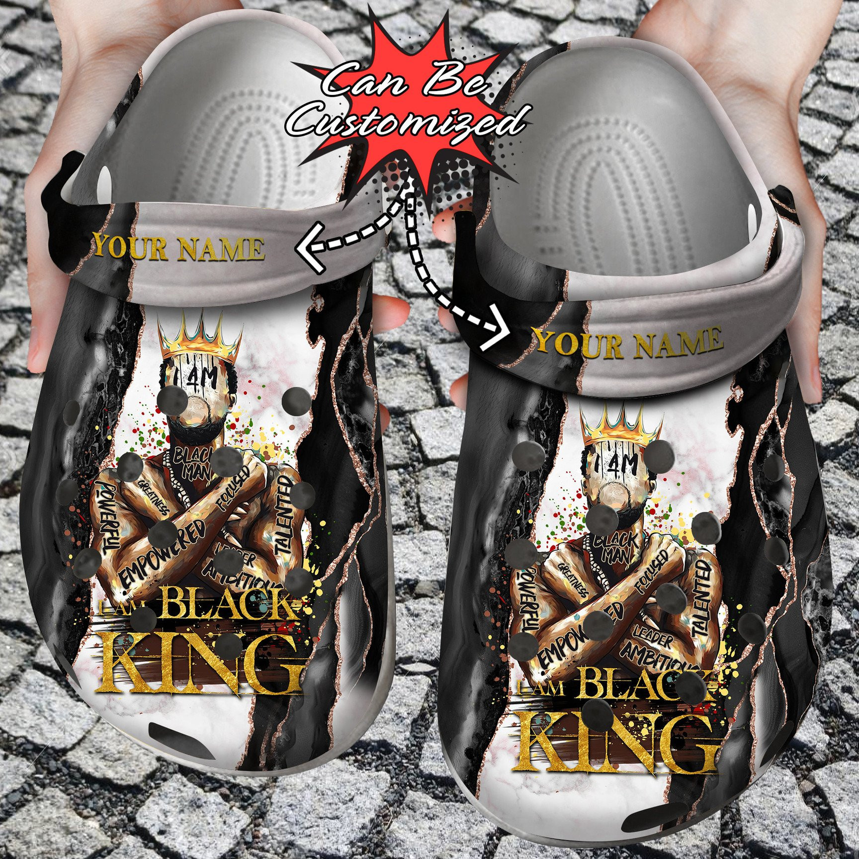 Personalized I Am Black King clog Shoes Fathers Custom