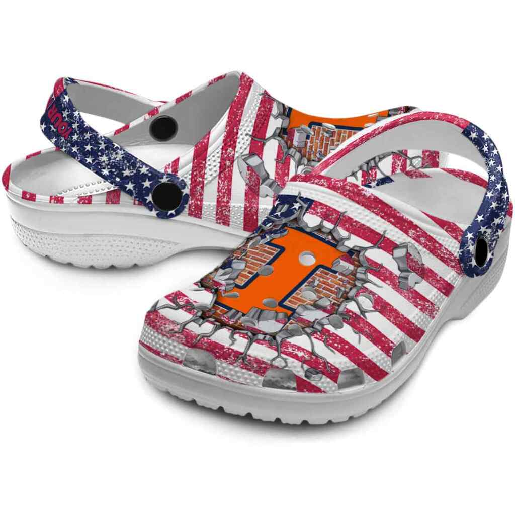 Personalized Illinois Fighting Illini Freedom Splinter ClogTVC1801997 - Image 3