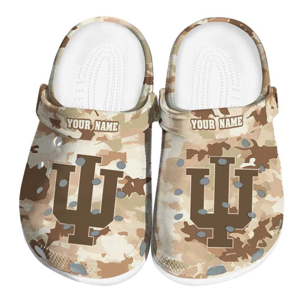 Personalized Indiana Hoosiers Desert Camo ClogTVC1801696