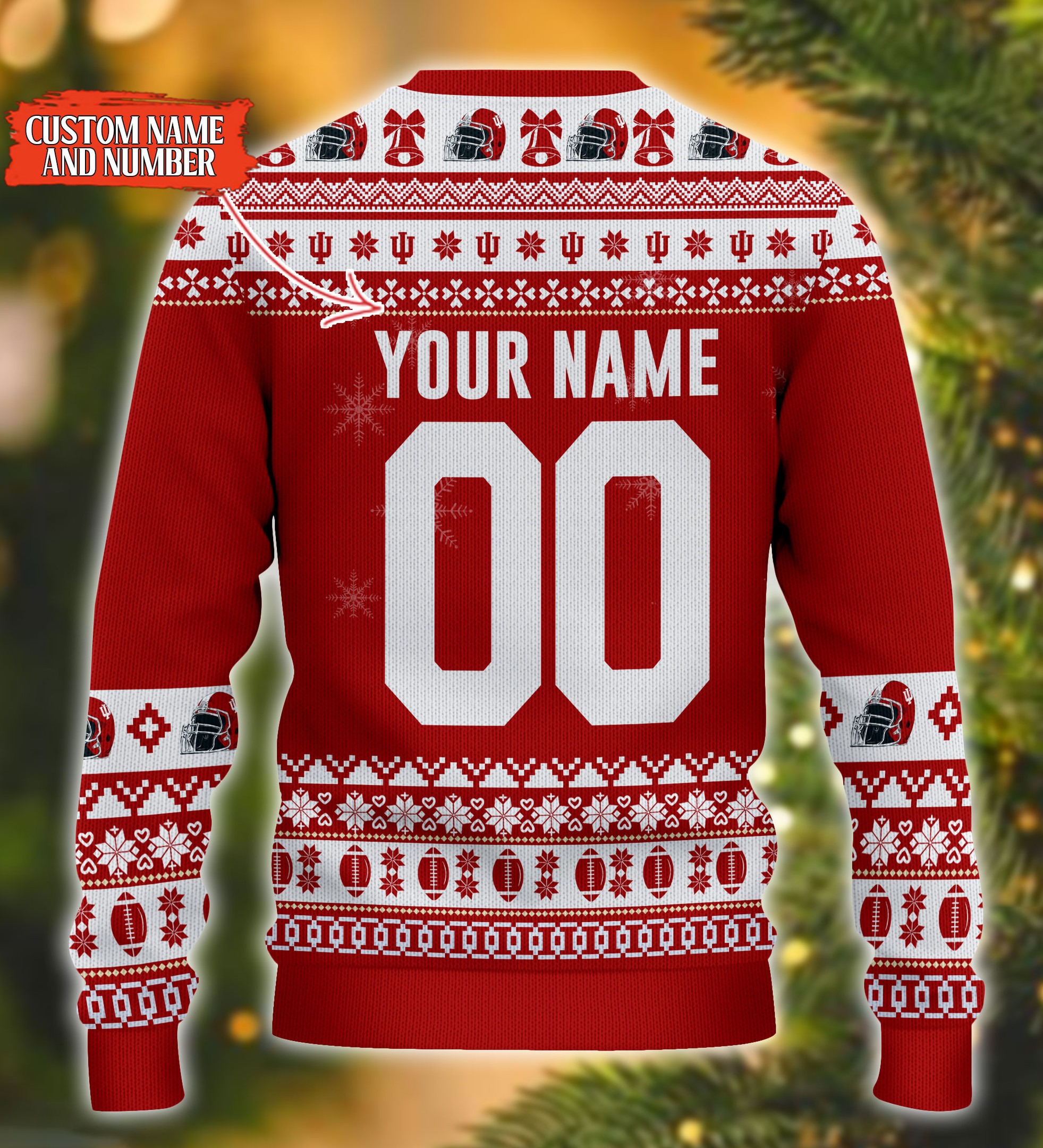 Personalized Indiana Hoosiers Mickey Ugly Christmas Sweater Adult 3D Funny Matching for family - Image 3