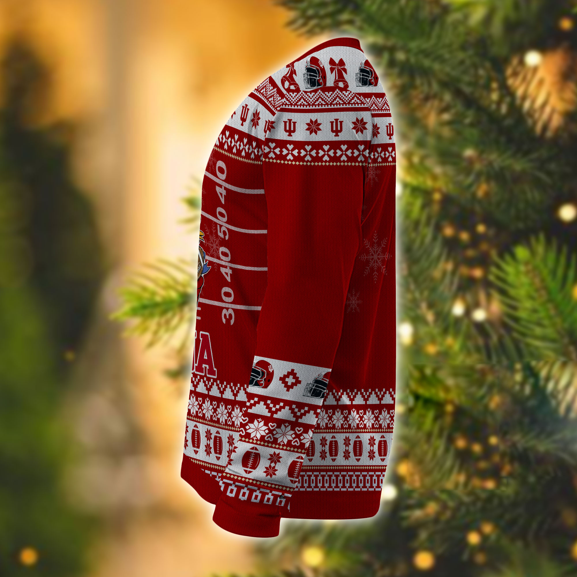Personalized Indiana Hoosiers Mickey Ugly Christmas Sweater Adult 3D Funny Matching for family - Image 4