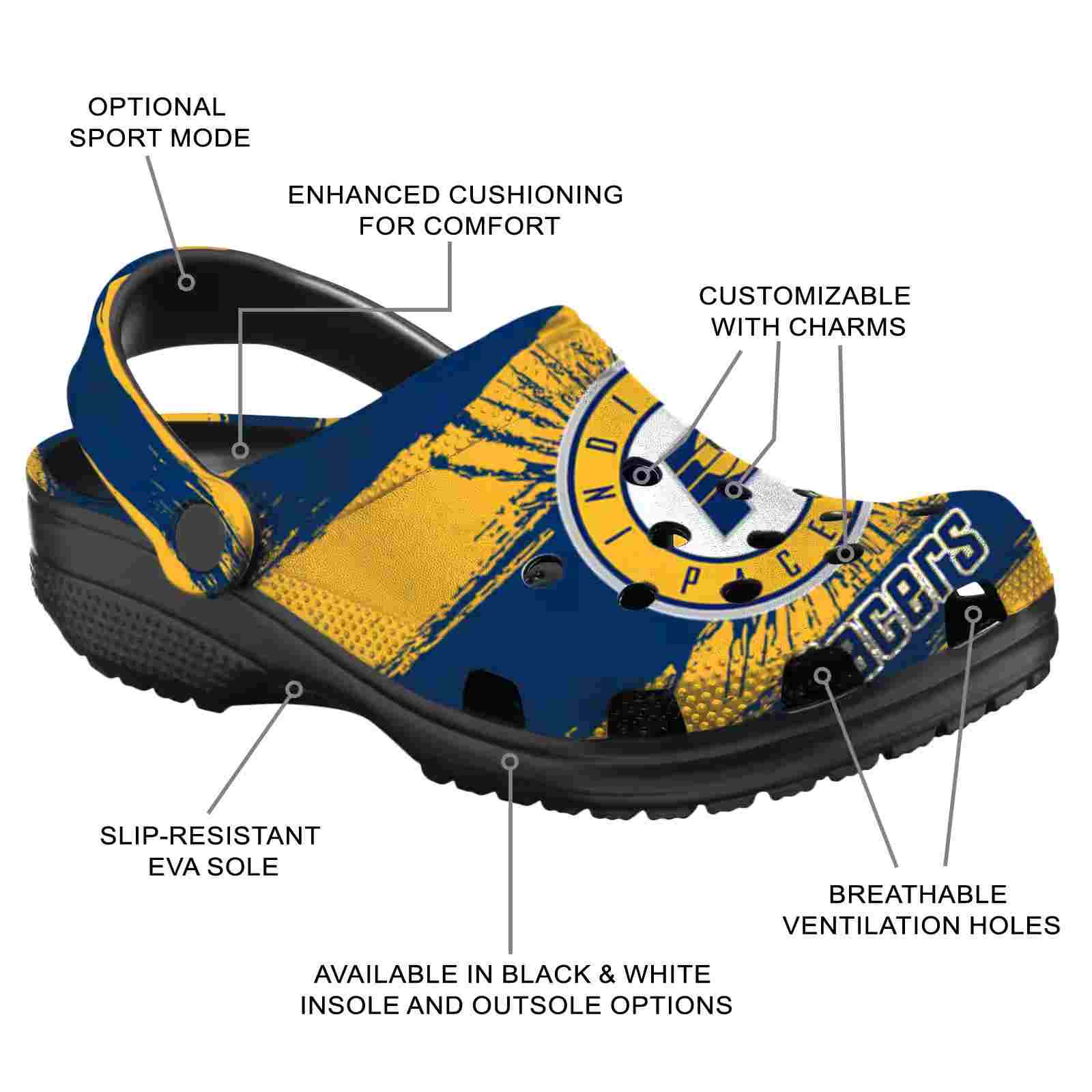 Personalized Indiana Pacers Paint Splatter Graphics ClogTVC1801707 - Image 5