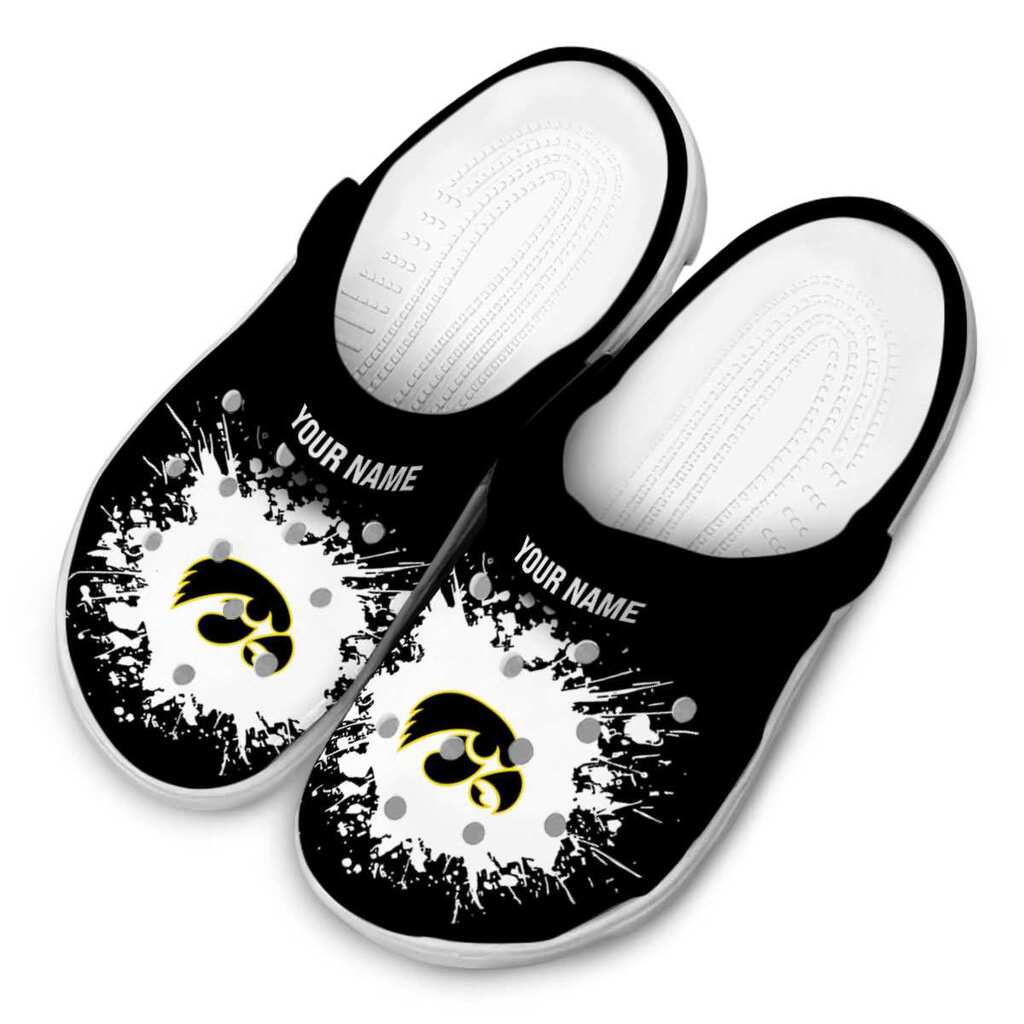Personalized Iowa Hawkeyes Splatter Background ClogTVC1801996 - Image 4