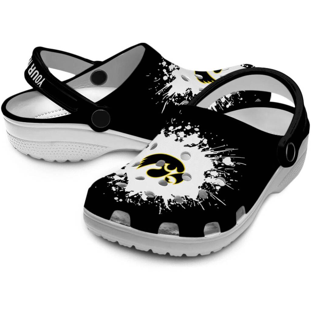 Personalized Iowa Hawkeyes Splatter Background ClogTVC1801996 - Image 3