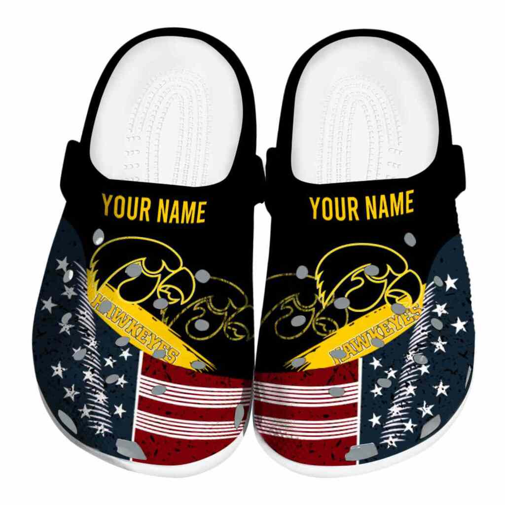 Personalized Iowa Hawkeyes Star-Spangled Side Pattern ClogTVC1801995