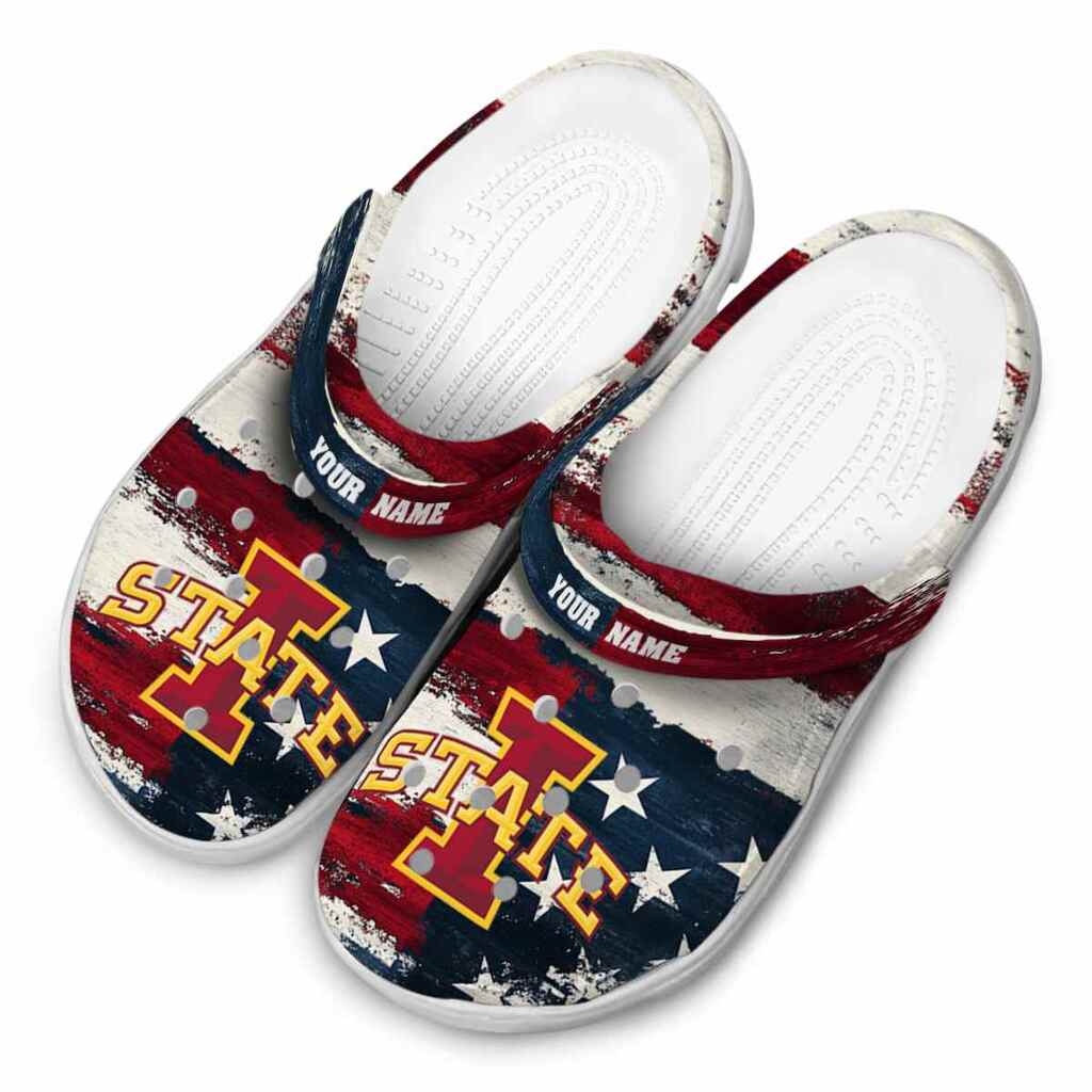 Personalized Iowa State Cyclones Patriotic Stripes ClogTVC1801694 - Image 4