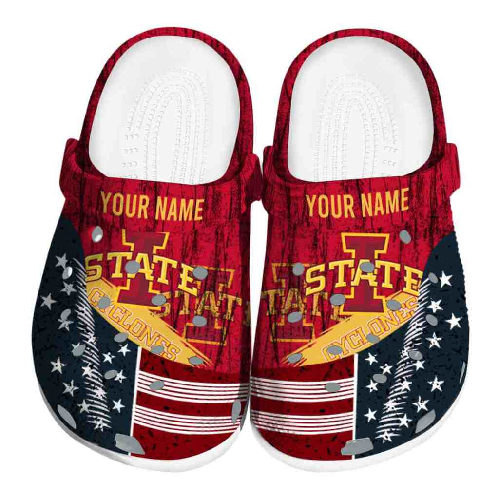 Personalized Iowa State Cyclones Star-Spangled Side Pattern ClogTVC1801722
