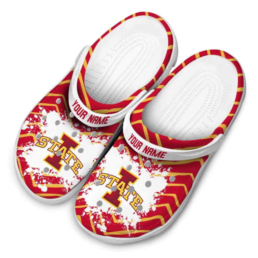 Personalized Iowa State Cyclones Zigzag Paint Burst ClogTVC1801779 - Image 4