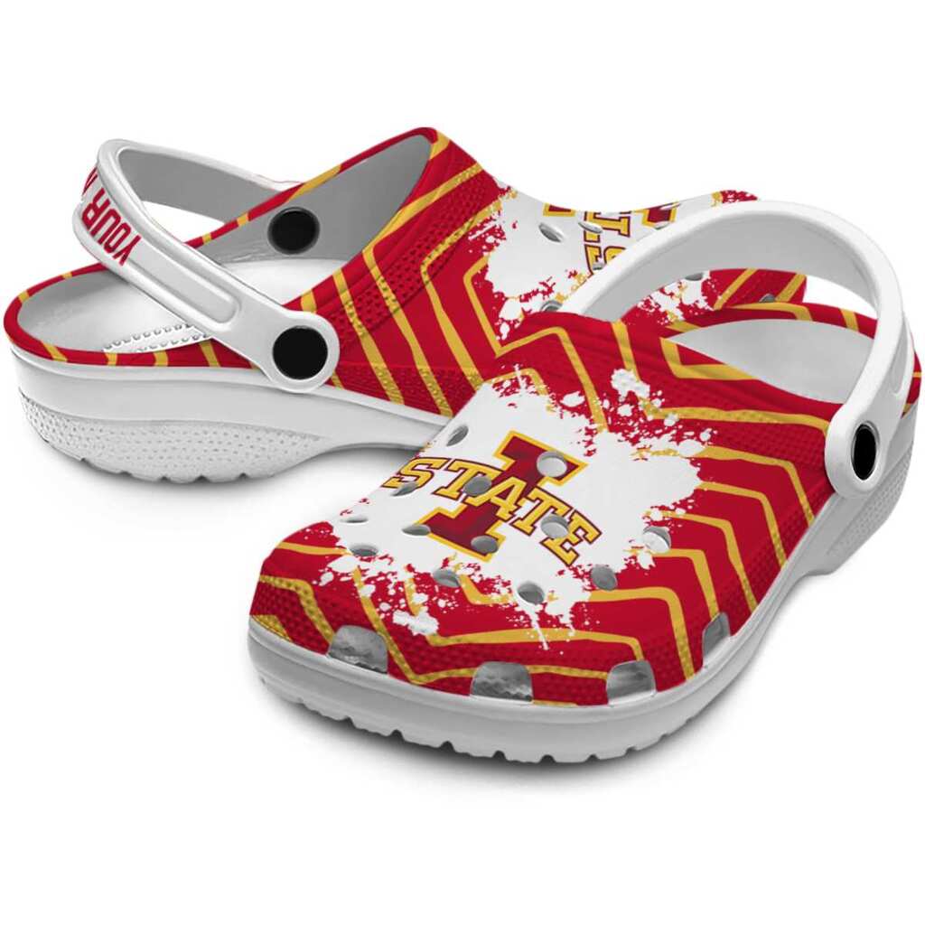 Personalized Iowa State Cyclones Zigzag Paint Burst ClogTVC1801779 - Image 3