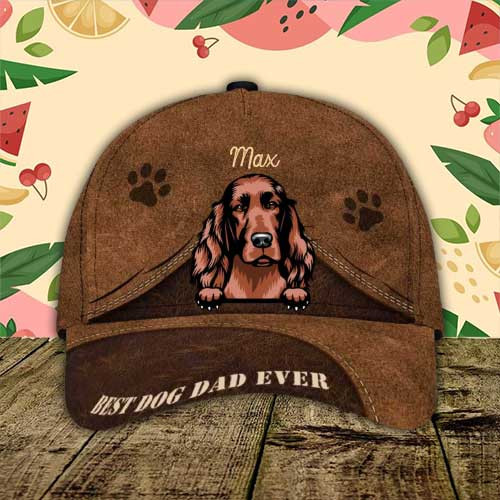 Personalized Irish Setter Hat, Custom Photo Irish Setter 3D Cap Trucker Hats Custom Hats Gifts For Men & Women
