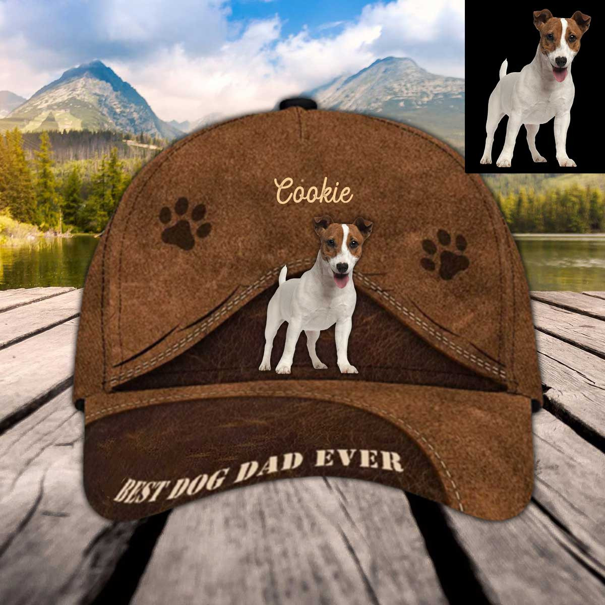 Personalized Jack Russell Terrier Hat, Custom Photo Jack Russell Terrier 3D Cap Trucker Hats Custom Hats Gifts For Men & Women