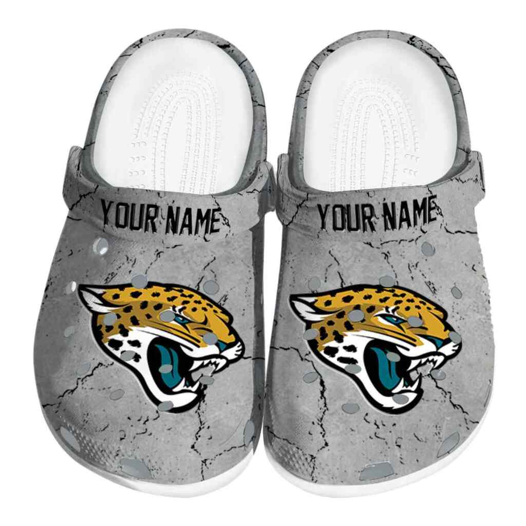 Personalized Jacksonville Jaguars Cracked Texture ClogTVC1801183