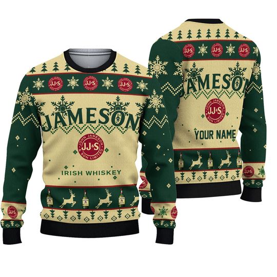 Personalized Jameson Christmas Ugly Sweater, Xmas Sweater, Ugly Christmas 3D Sweater - Image 2