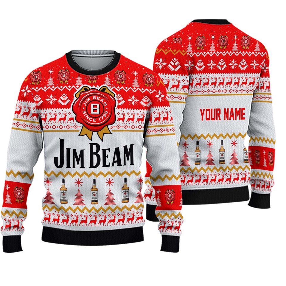 Personalized Jim Beam Ugly Christmas Sweater