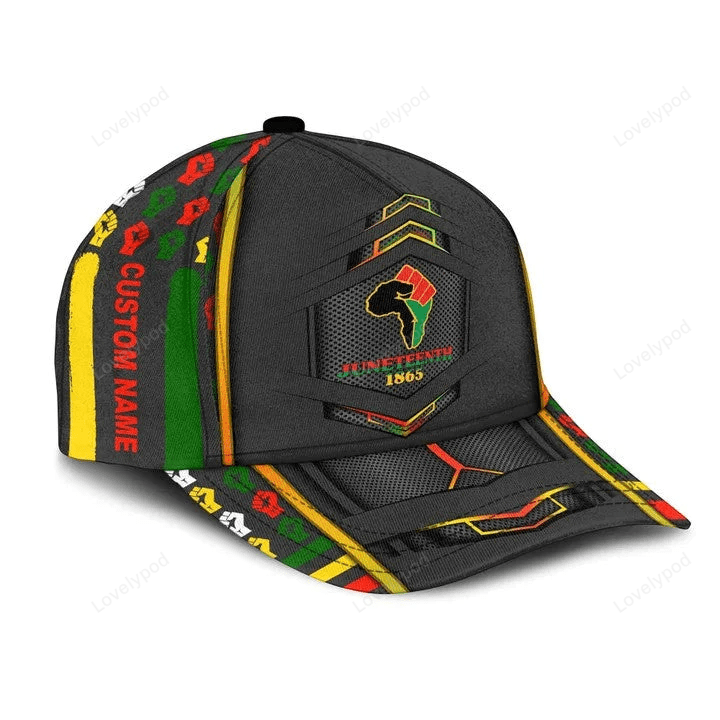 Personalized Juneteenth 1865 Cap, African American Hat, Black Woman 3D Classic Cap, Black Man Hat Trucker Hats Custom Hats Gifts For Men & Women