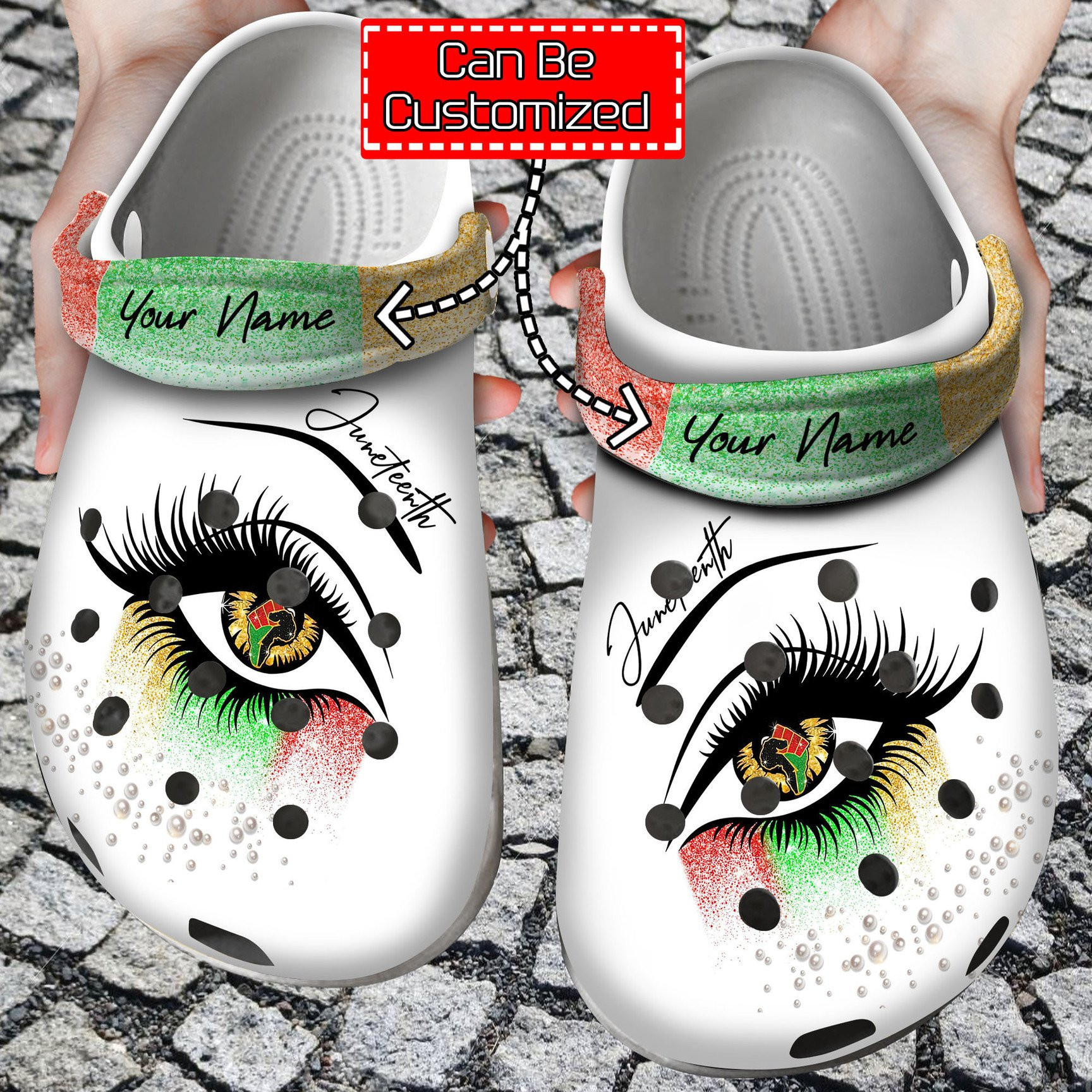 Personalized Juneteenth Eye Black Lives Matter clog Shoes Custom