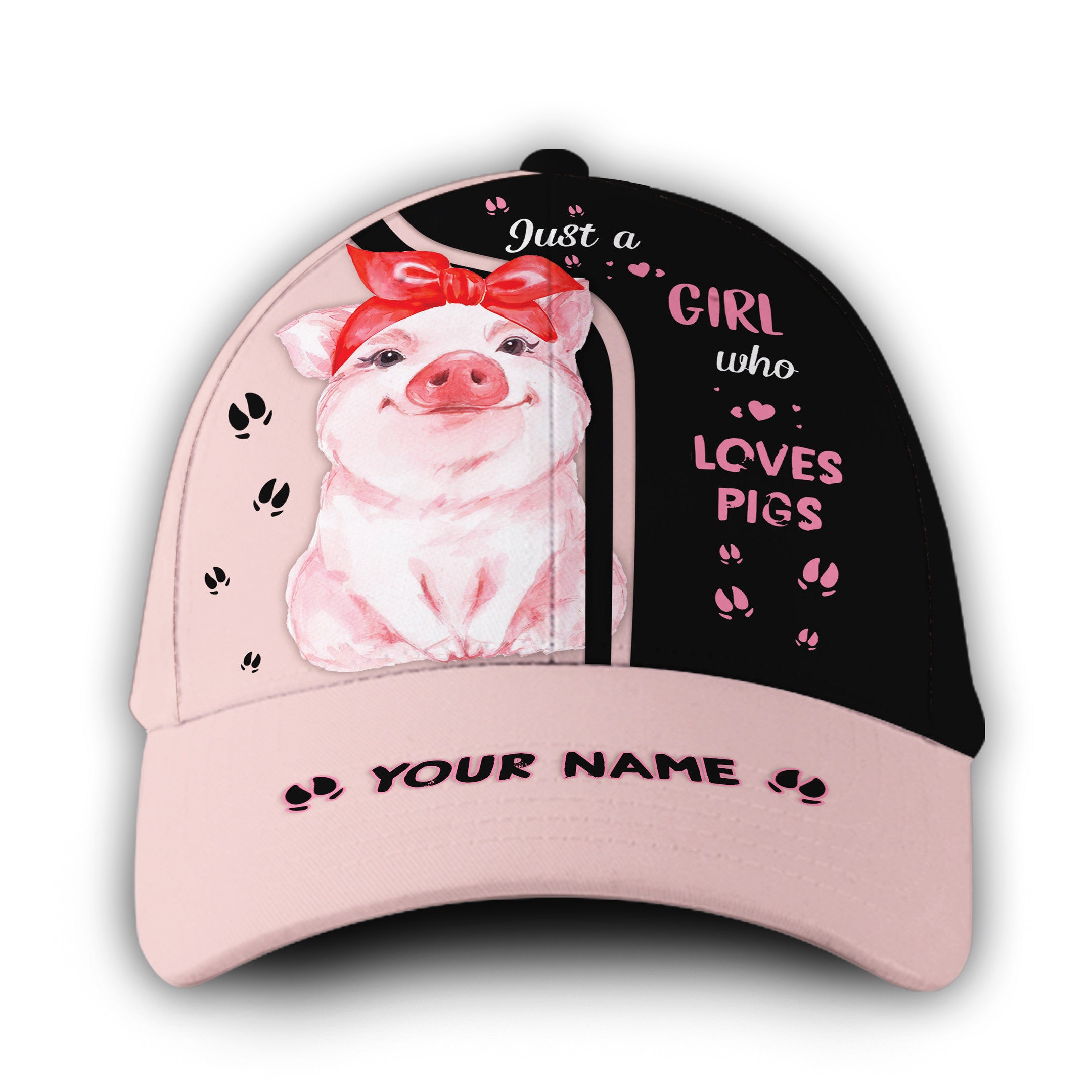 Personalized Just a girl who loves Pigs Hat Classic Cap Trucker Hats Custom Hats Gifts For Men & Women