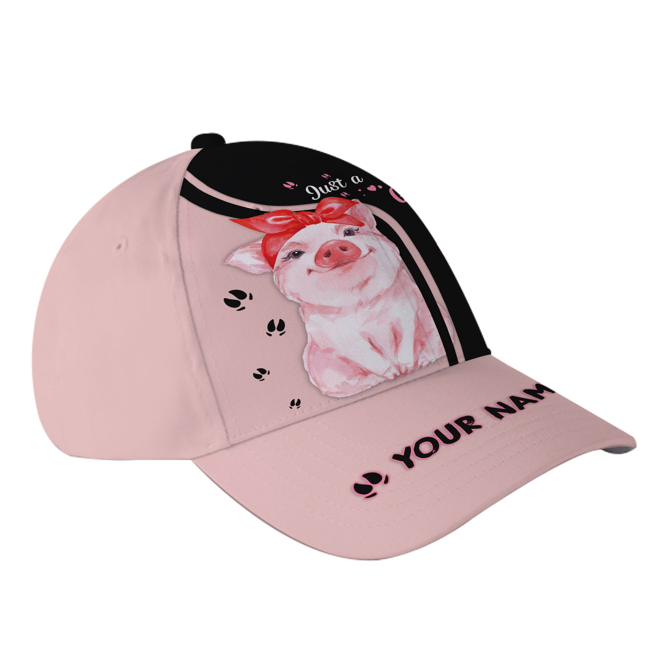 Personalized Just a girl who loves Pigs Hat Classic Cap Trucker Hats Custom Hats Gifts For Men & Women