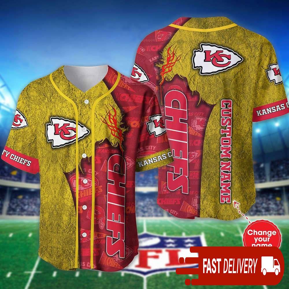 Personalized Kansas City Chiefs Baseball Jersey Shirt NLF Gifts For Fans