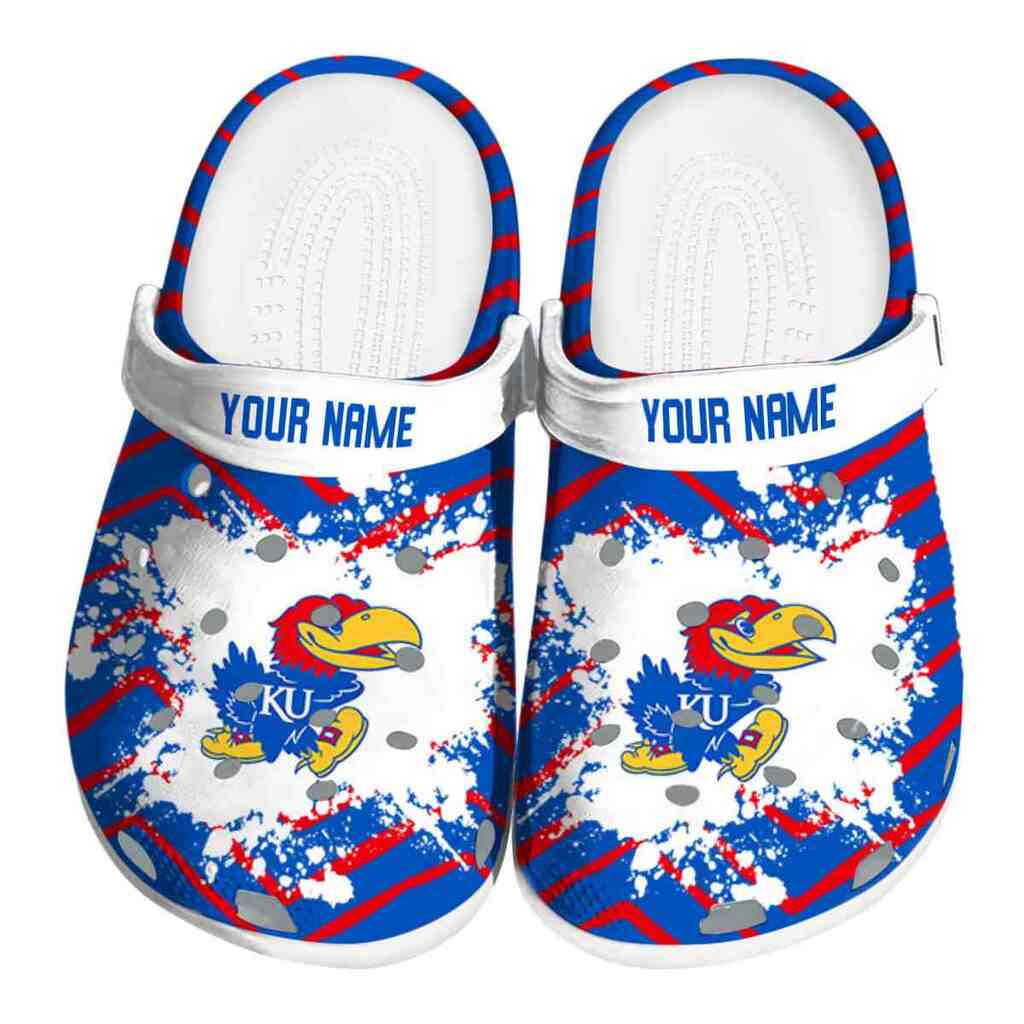 Personalized Kansas Jayhawks Zigzag Paint Burst ClogTVC1801180