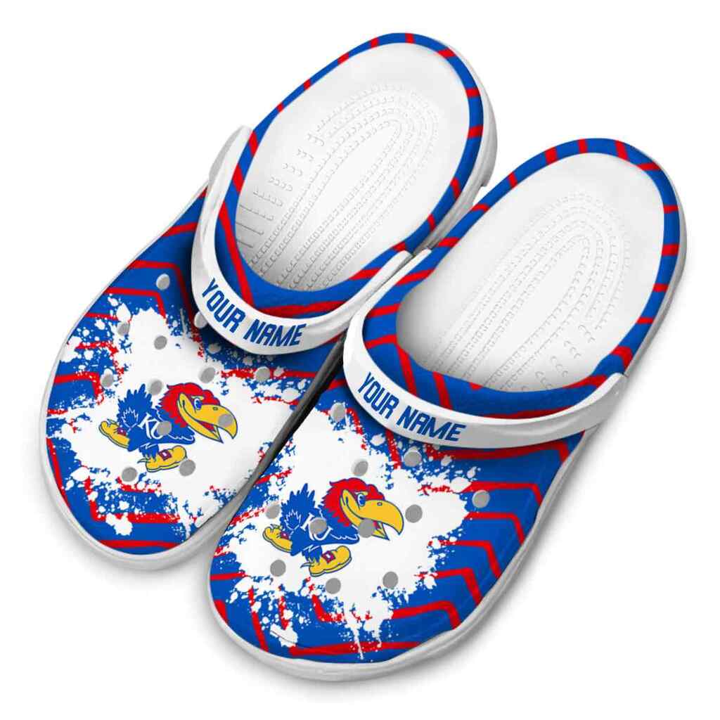Personalized Kansas Jayhawks Zigzag Paint Burst ClogTVC1801180 - Image 4