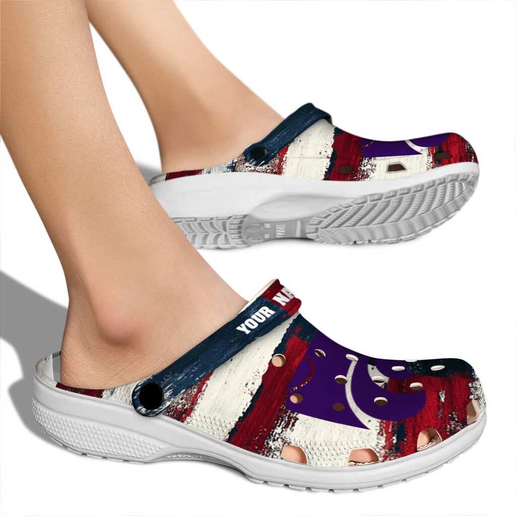 Personalized Kansas State Wildcats Patriotic Stripes ClogTVC1801766 - Image 2