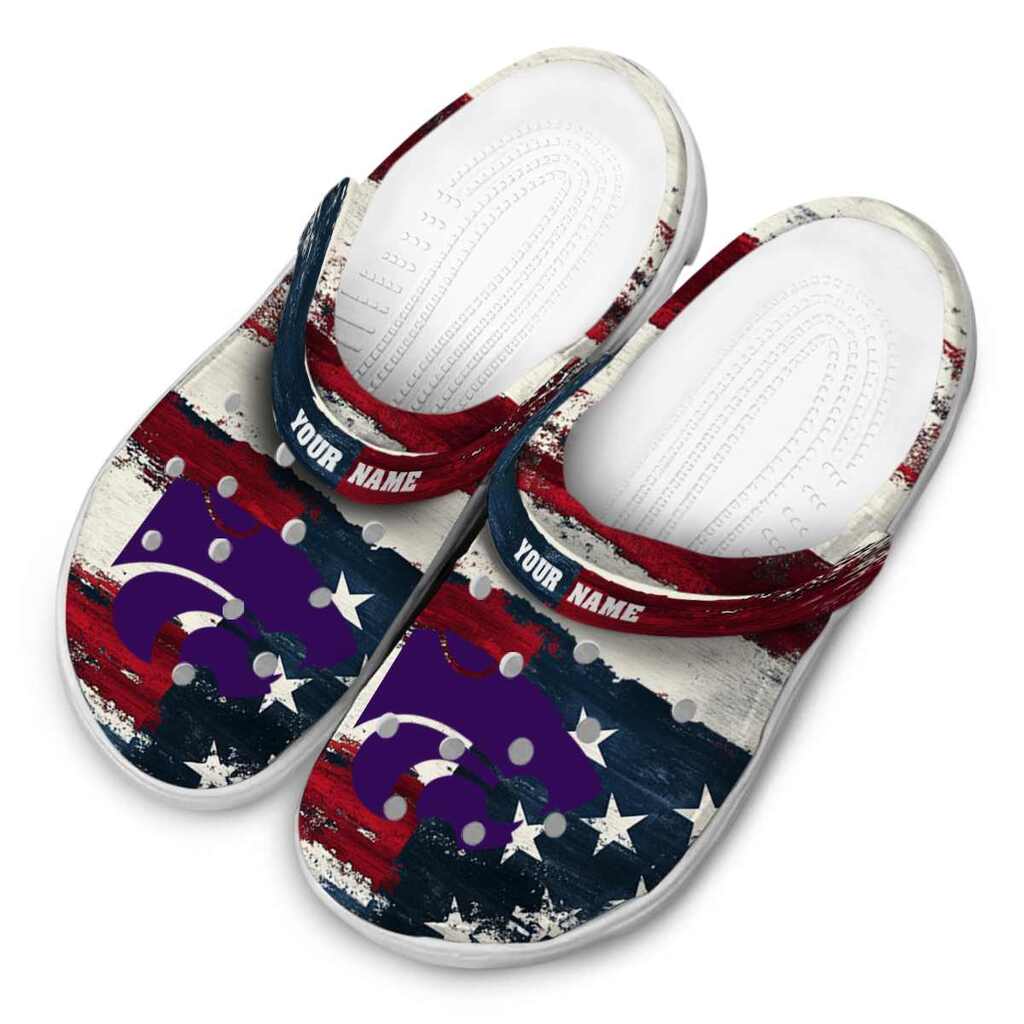 Personalized Kansas State Wildcats Patriotic Stripes ClogTVC1801766 - Image 4