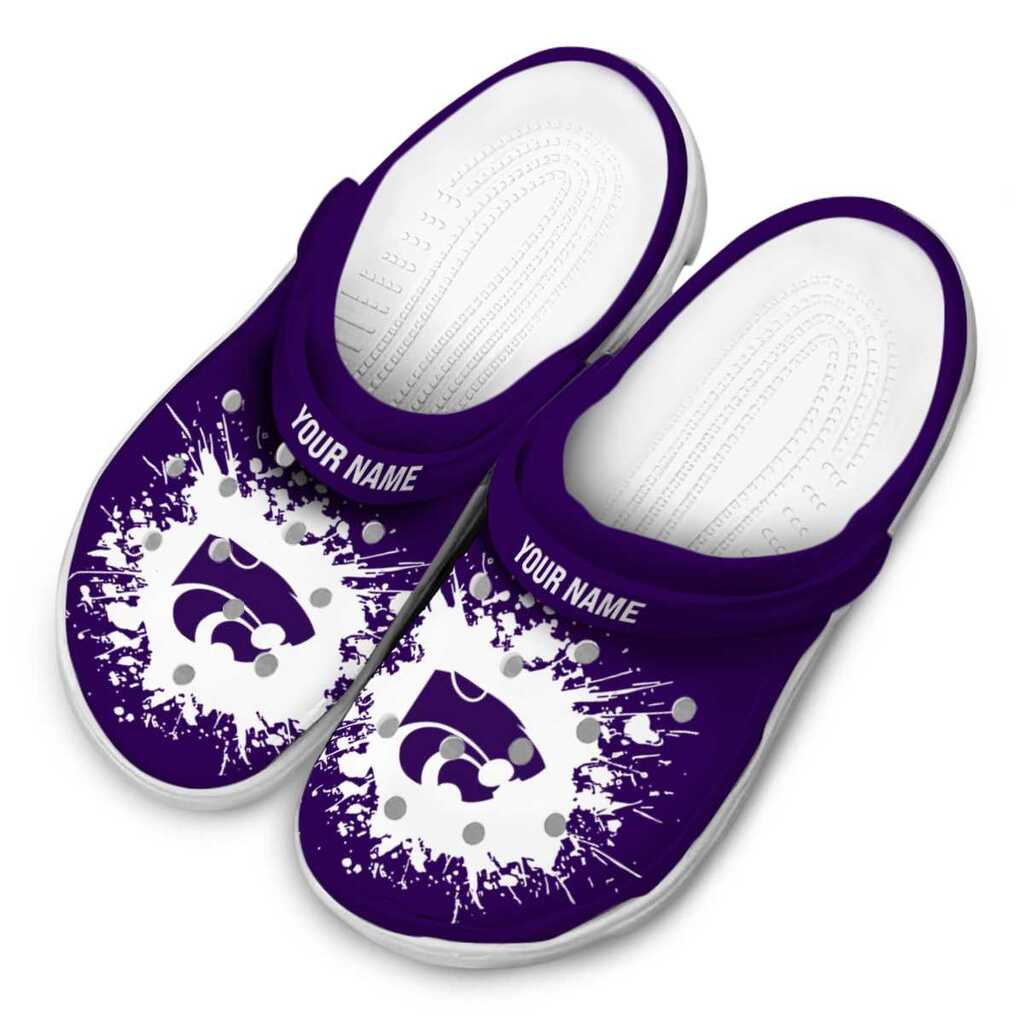 Personalized Kansas State Wildcats Splatter Background ClogTVC1801710 - Image 4