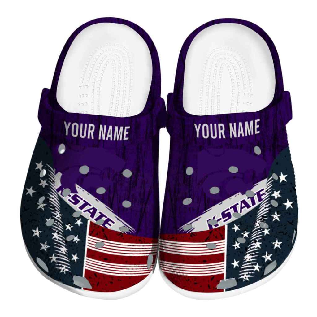 Personalized Kansas State Wildcats Star-Spangled Side Pattern ClogTVC1801723