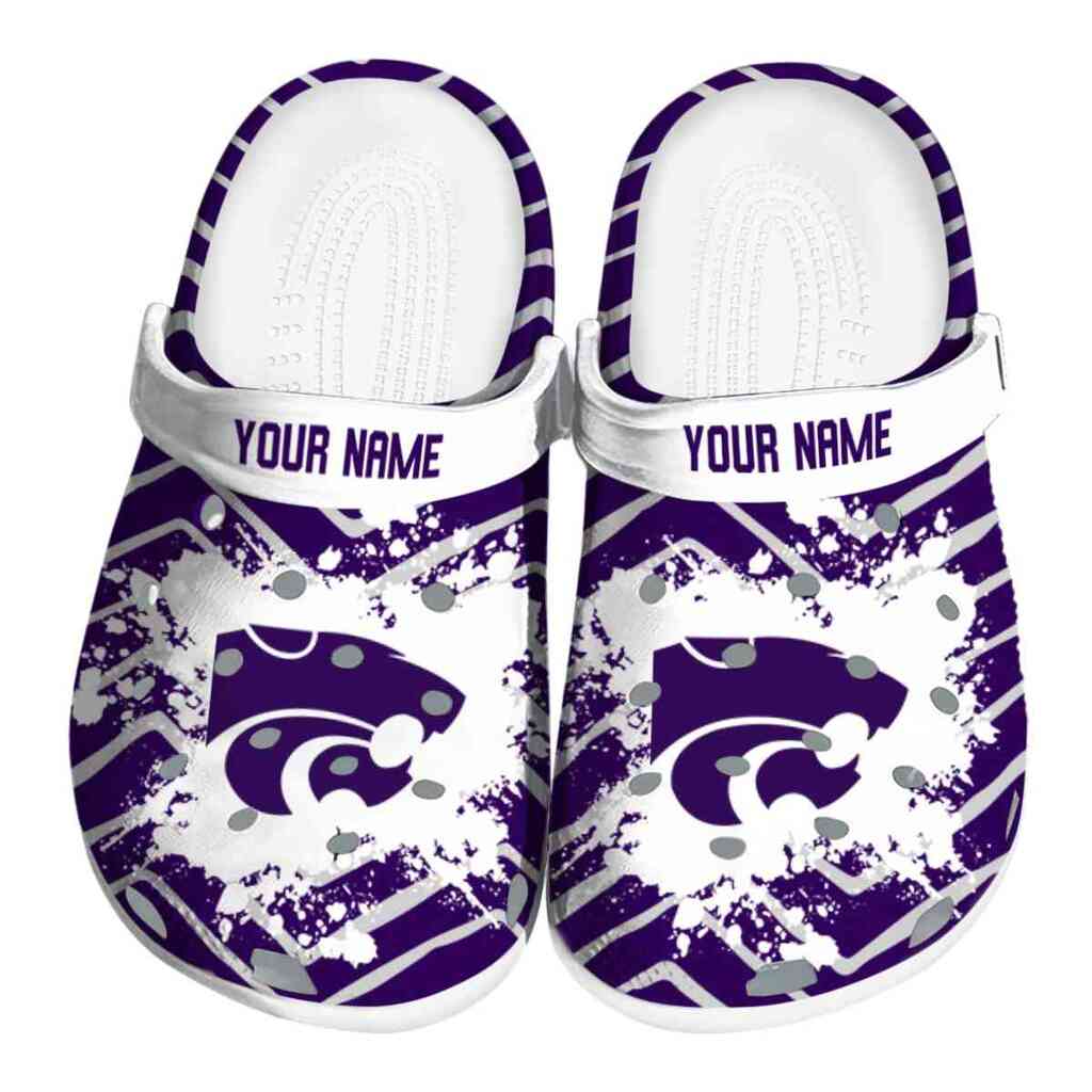 Personalized Kansas State Wildcats Zigzag Paint Burst ClogTVC1801779