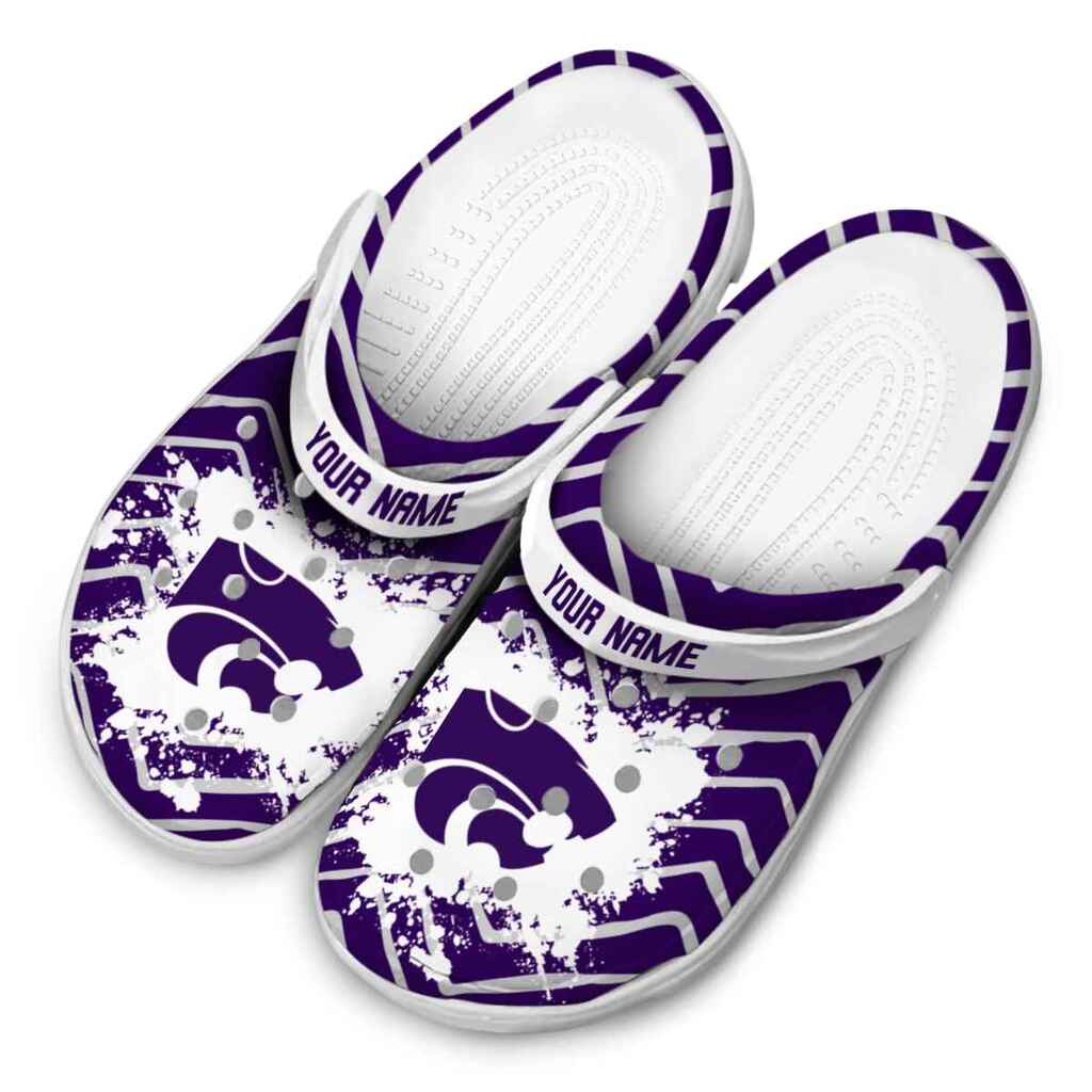 Personalized Kansas State Wildcats Zigzag Paint Burst ClogTVC1801779 - Image 4