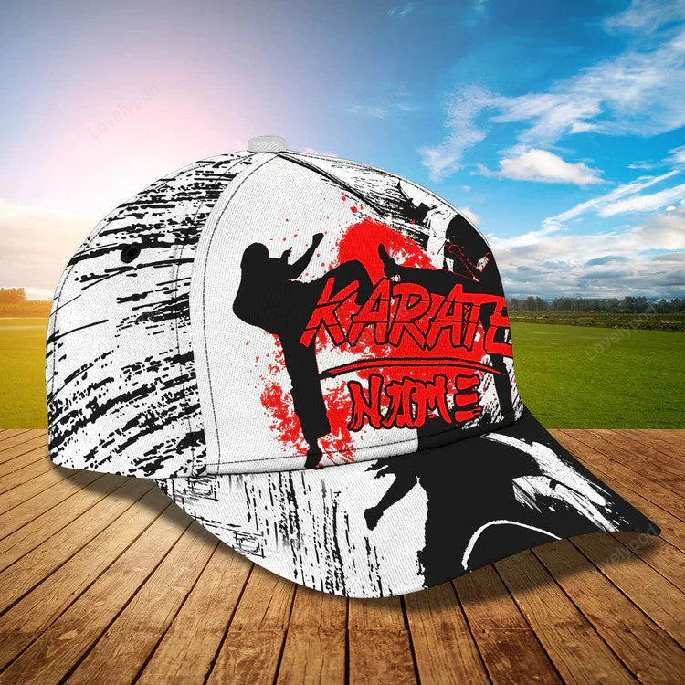 Personalized Karate 3D Baseball Cap, Karate students Hat, Karate Coach Cap for Him Trucker Hats Custom Hats Gifts For Men & Women