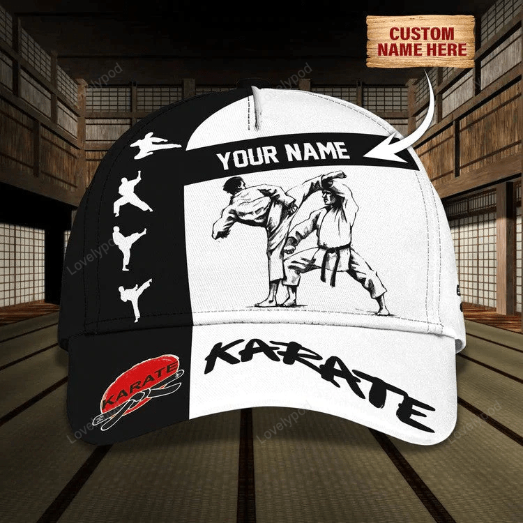 Personalized Karate 3D Baseball Cap, Karate students Hat, Karate Coach Cap for Him Trucker Hats Custom Hats Gifts For Men & Women