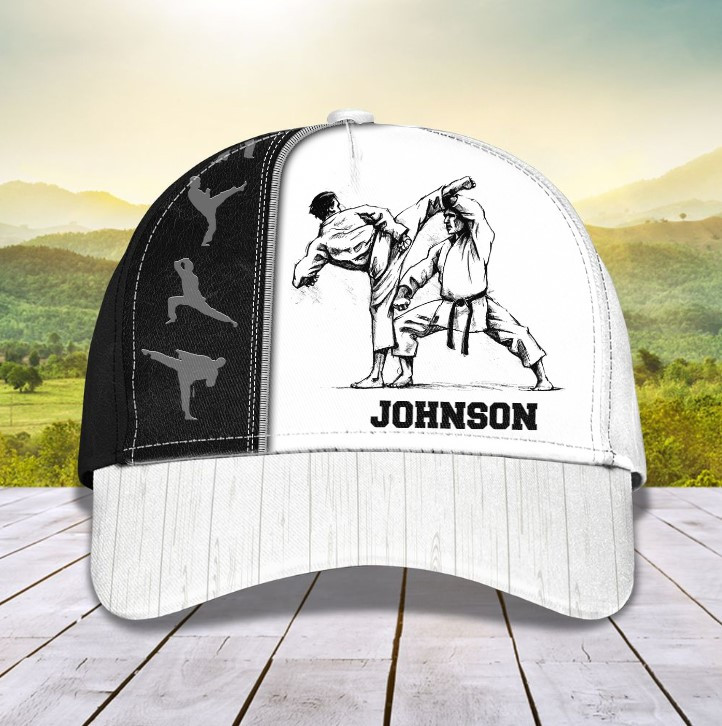 Personalized Karate Classic Cap for Men, Son, Custom Name Karate Students Trucker Hats Custom Hats Gifts For Men & Women