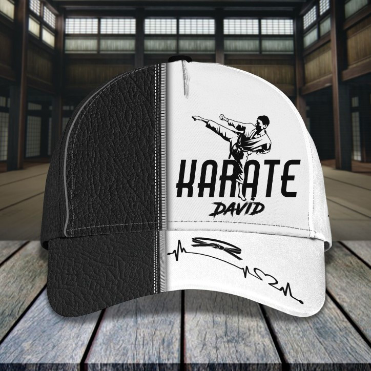 Personalized Karate Classic Cap for Men, Son, Custom Name Karate Students Trucker Hats Custom Hats Gifts For Men & Women