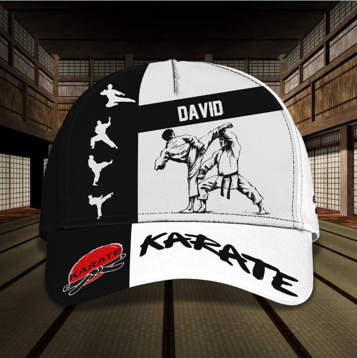 Personalized Karate Classic Cap for Men, Son, Custom Name Karate Students Trucker Hats Custom Hats Gifts For Men & Women
