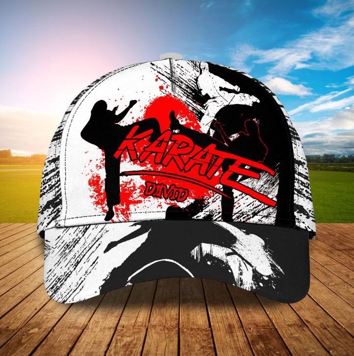 Personalized Karate Classic Cap for Men, Son, Custom Name Karate Students Trucker Hats Custom Hats Gifts For Men & Women